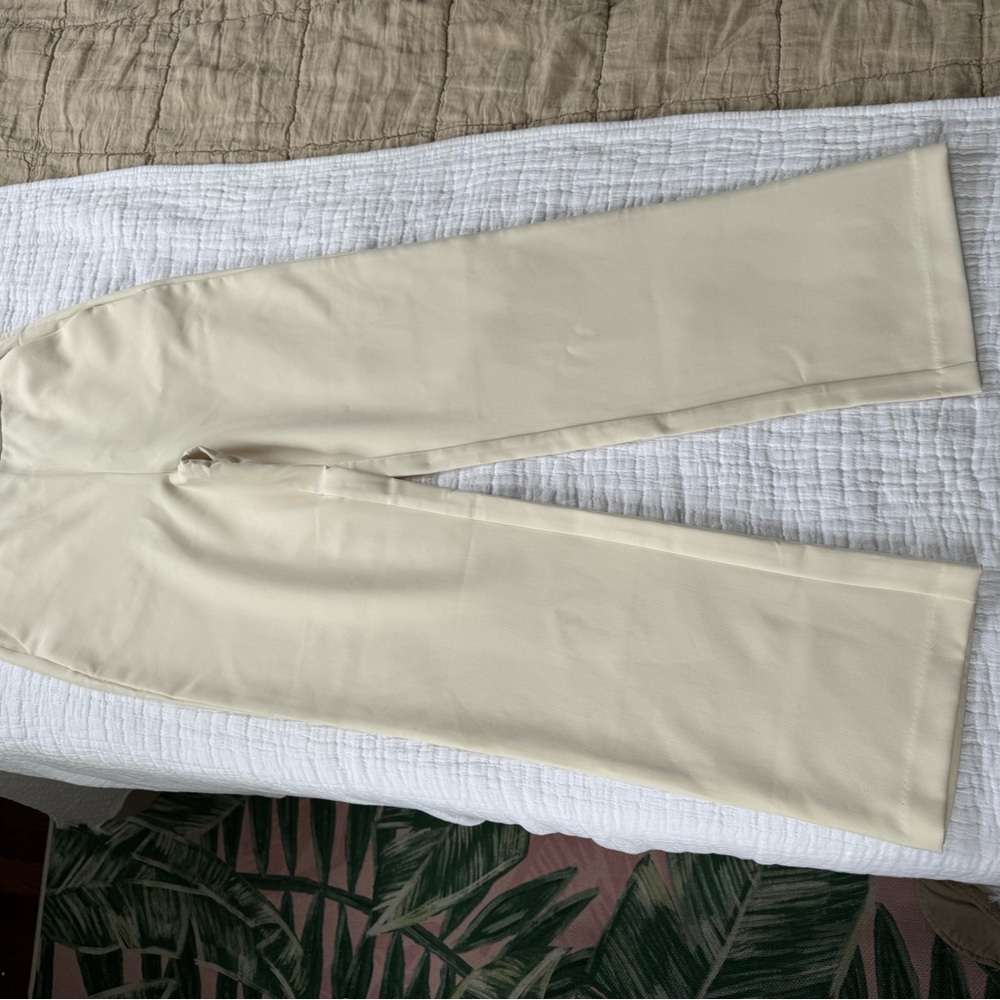 Ellison Wide Leg High Rise Cream Pants